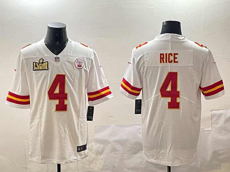 Men Kansas City Chiefs 4 Rice White Second generations 2025 Nike Limited NFL Jersey style 3